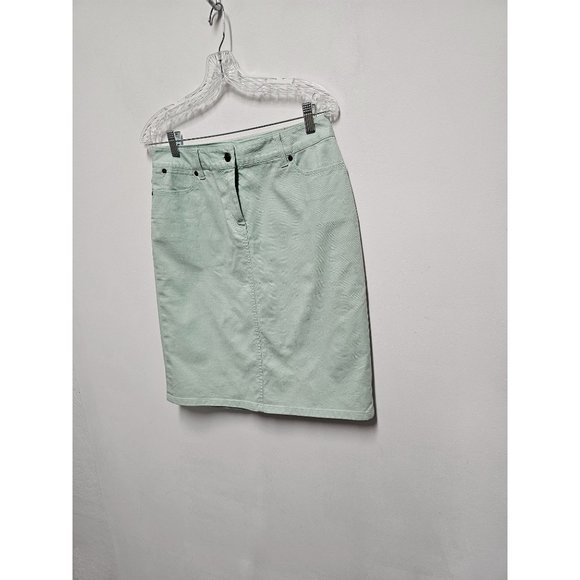 TALBOTS Denim Skirt Light Green Size 6 - Picture 3 of 5